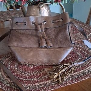 Indigo Soul Tan Leather Shoulder Bag